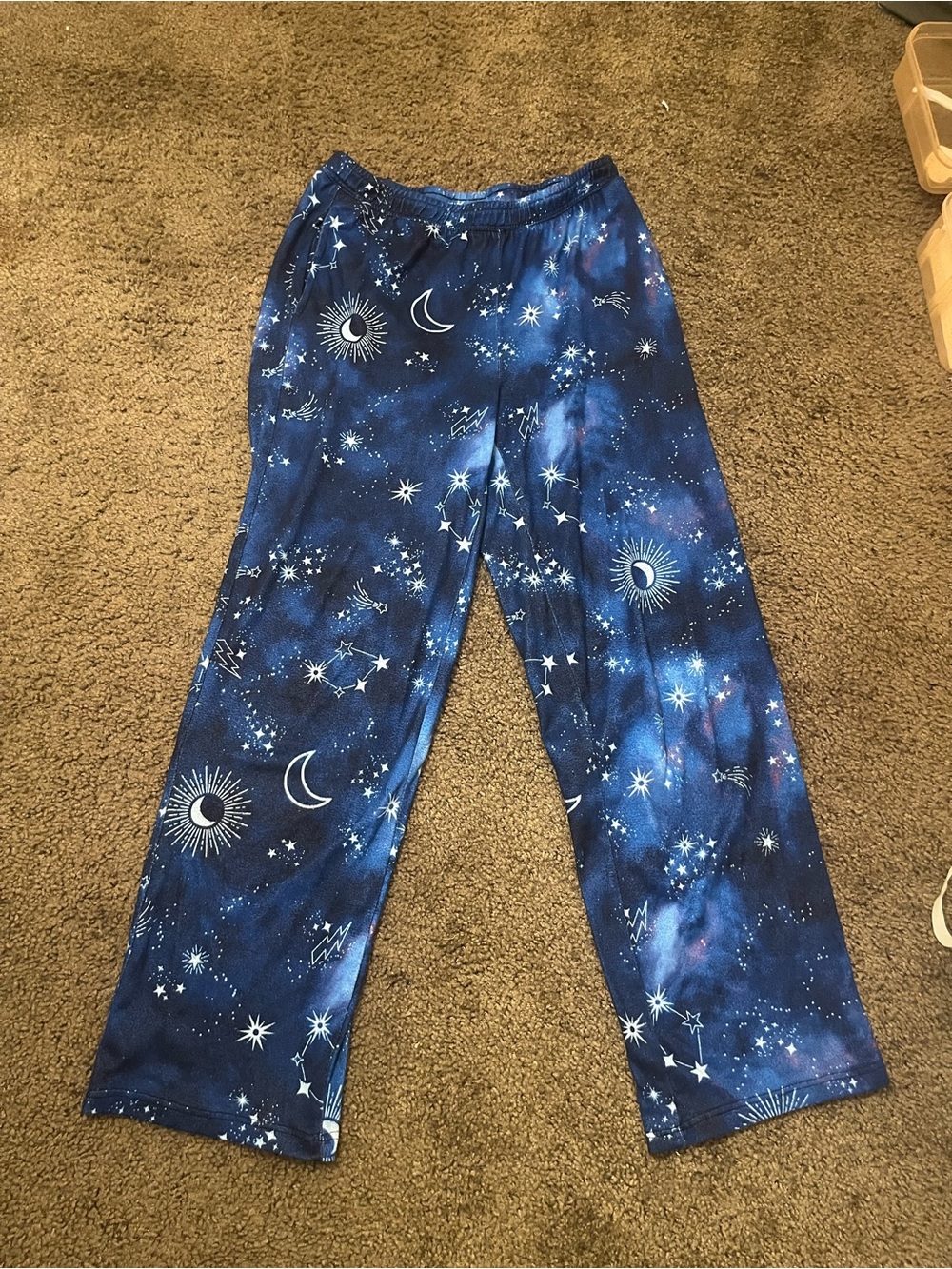 Galaxy Print Women's Pajama Pants - Blue Celestial Lounge Pants
